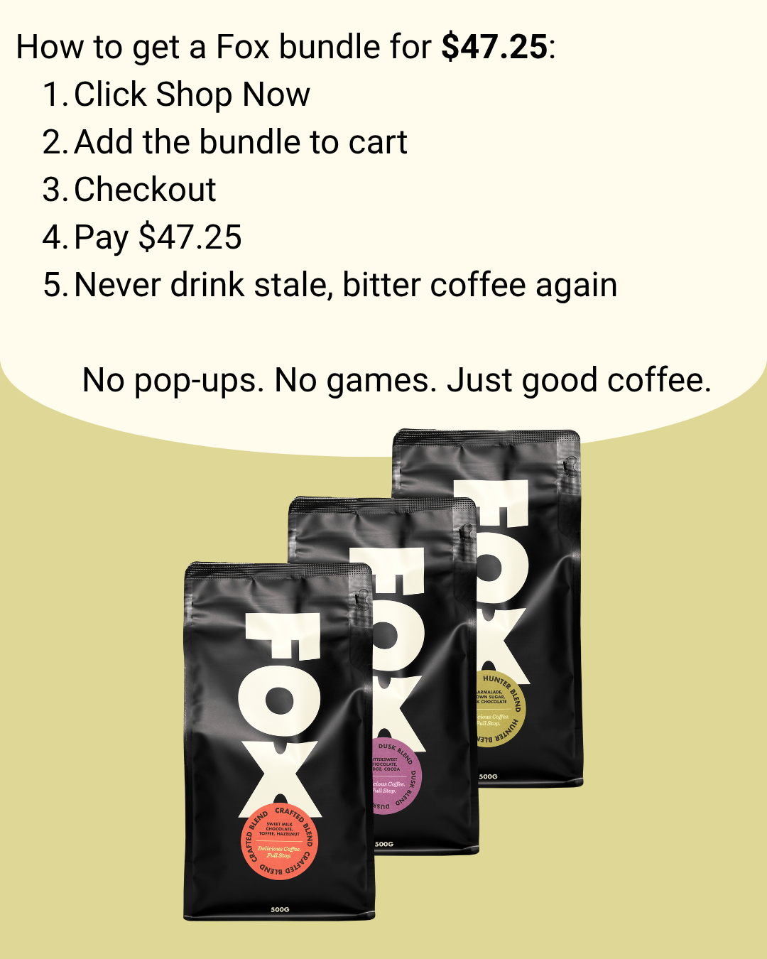 Fox Coffee Facebook ad