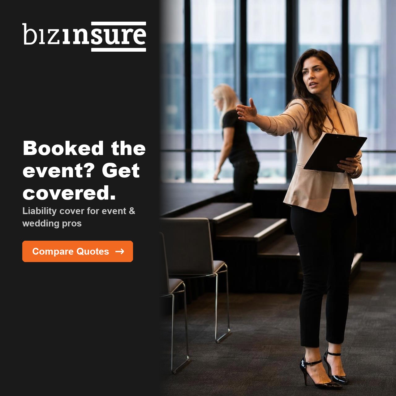 BizInsure Facebook ad: Insurance for event planners