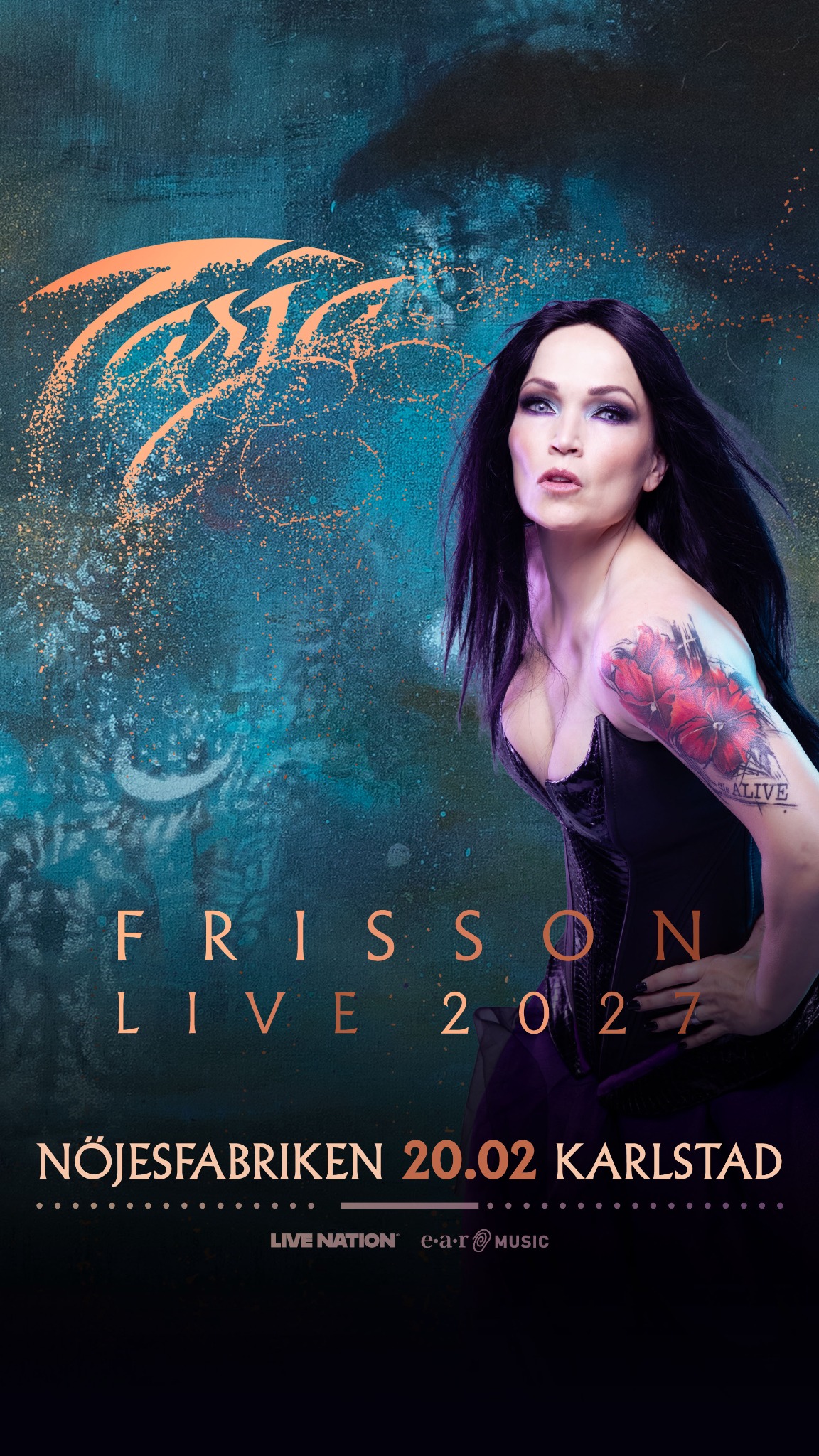 Live Nation Sweden Facebook ad: Tarja | 20 februari 2027 | Nöjesfabriken, Karlstad