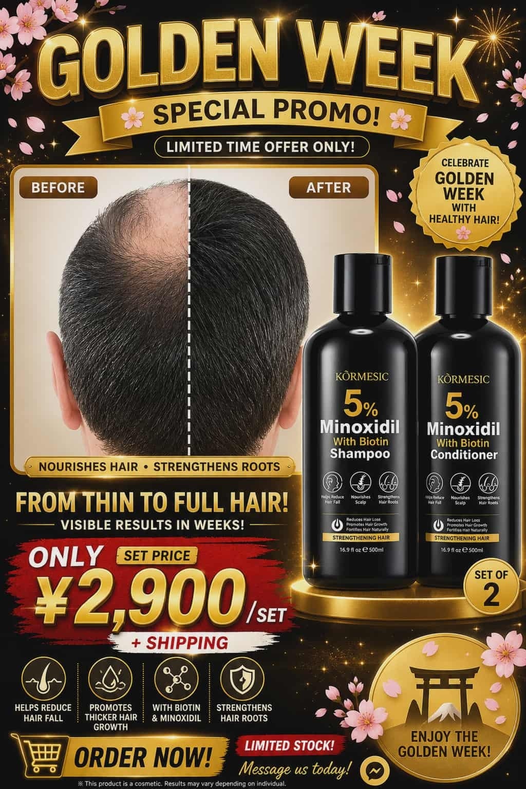 Beauty in a bottle Facebook ad: Golden Week Promo!