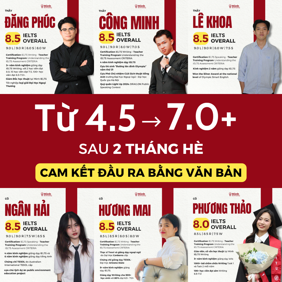 Minh IELTS Writing Facebook ad: HỌC THỬ 0Đ