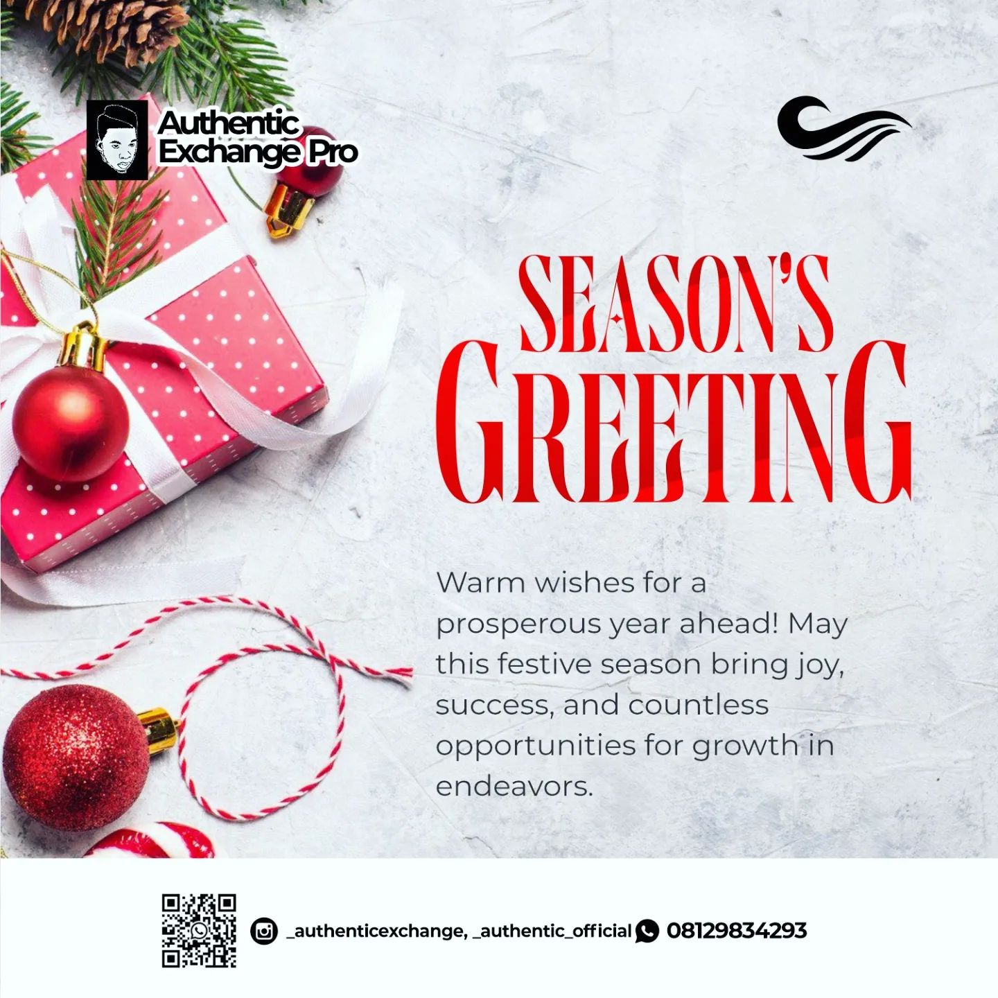 Authentic Exchange Pro Facebook ad: SEASON'S GREETING.