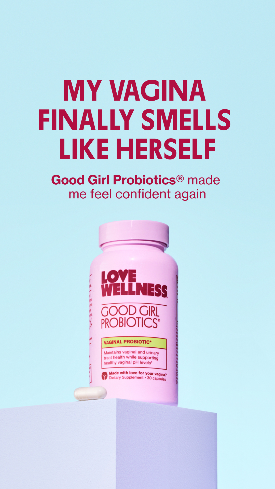 Love Wellness Facebook ad: Vaginal Odor, pH, and Urinary Tract Support