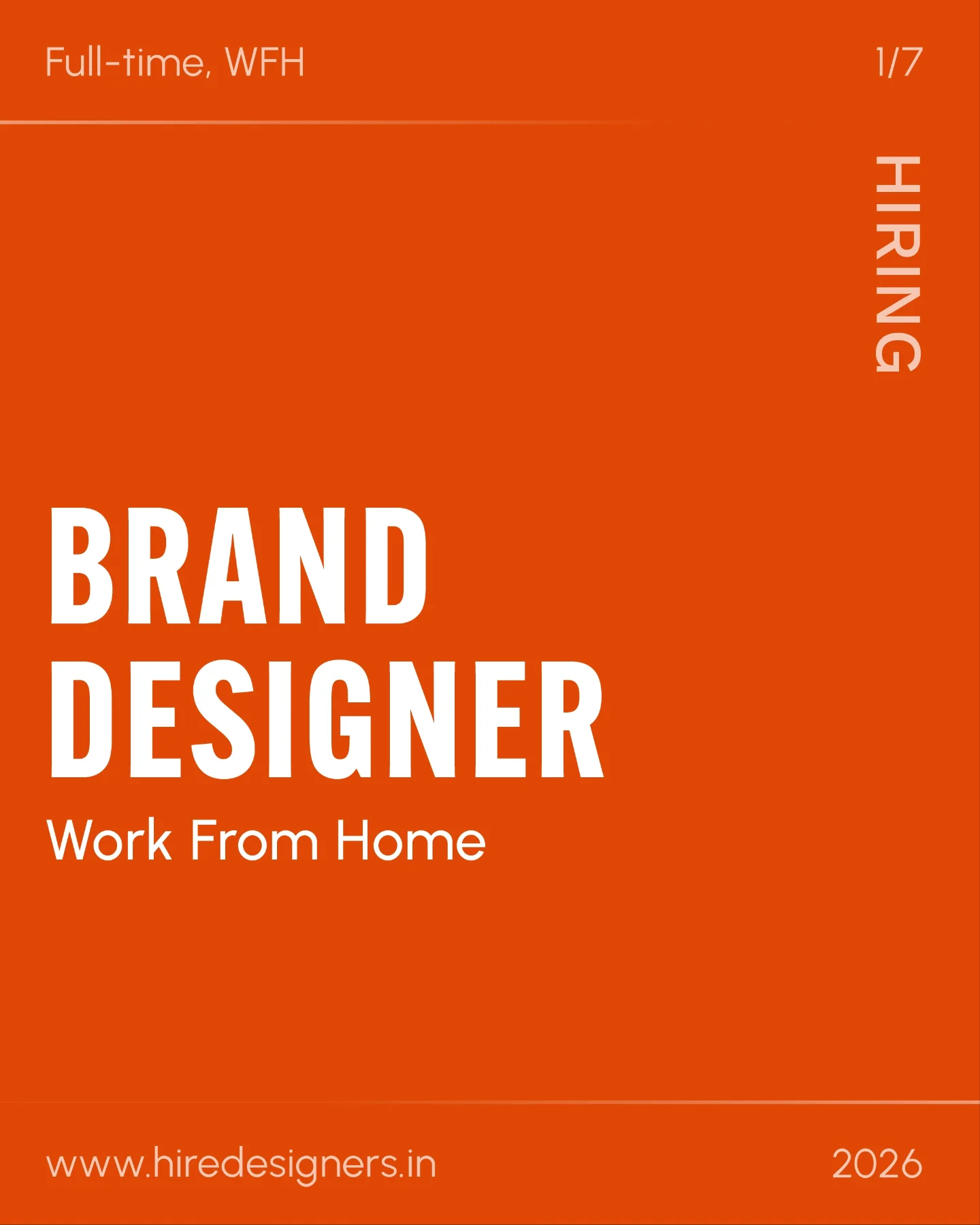 Hiredesigners Facebook ad: Brand Designer Wanted!