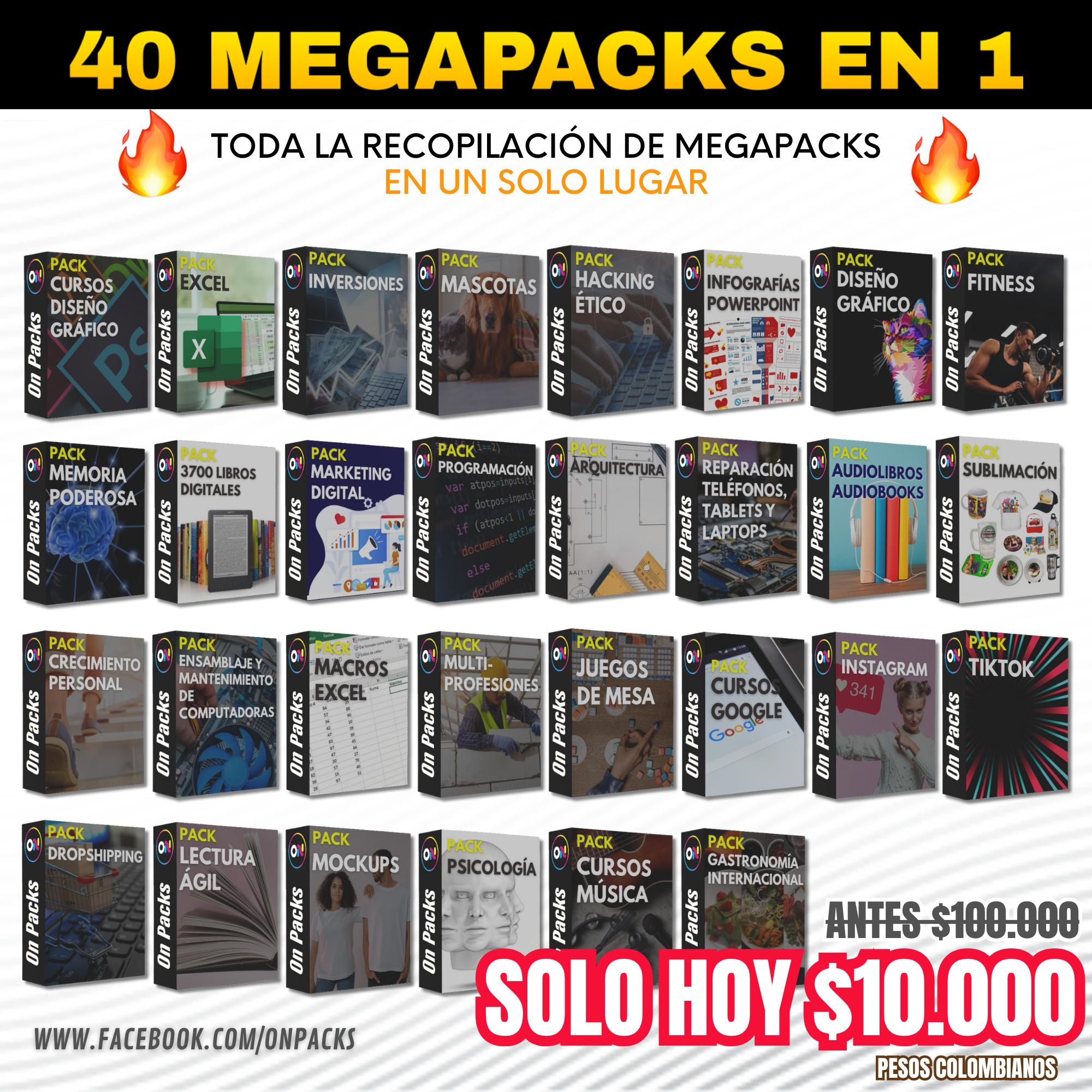 On Packs Facebook ad: ¡SOLO POR HOY!
