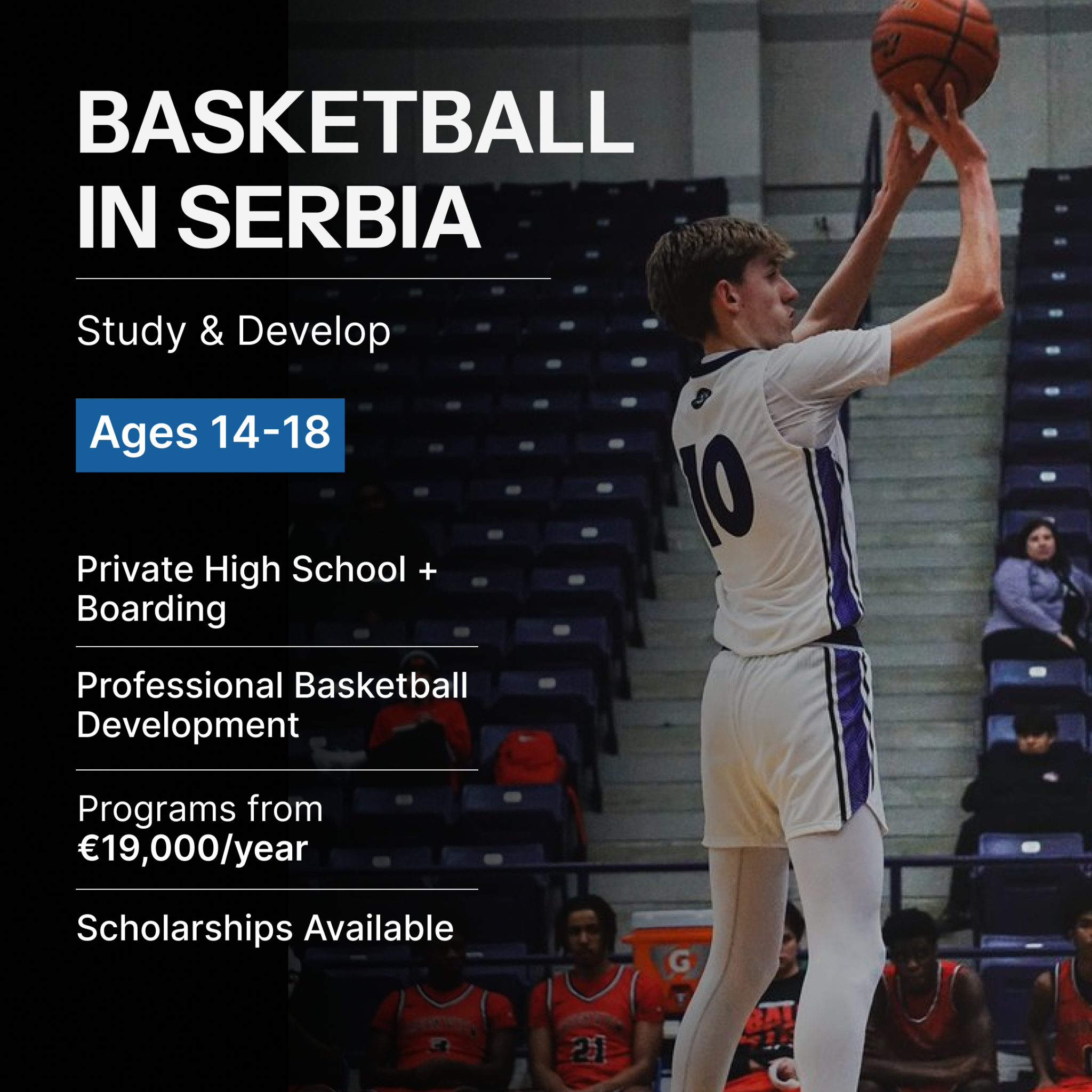 Infinitum Sports Facebook ad: Basketball, School & Boarding, All in One Program