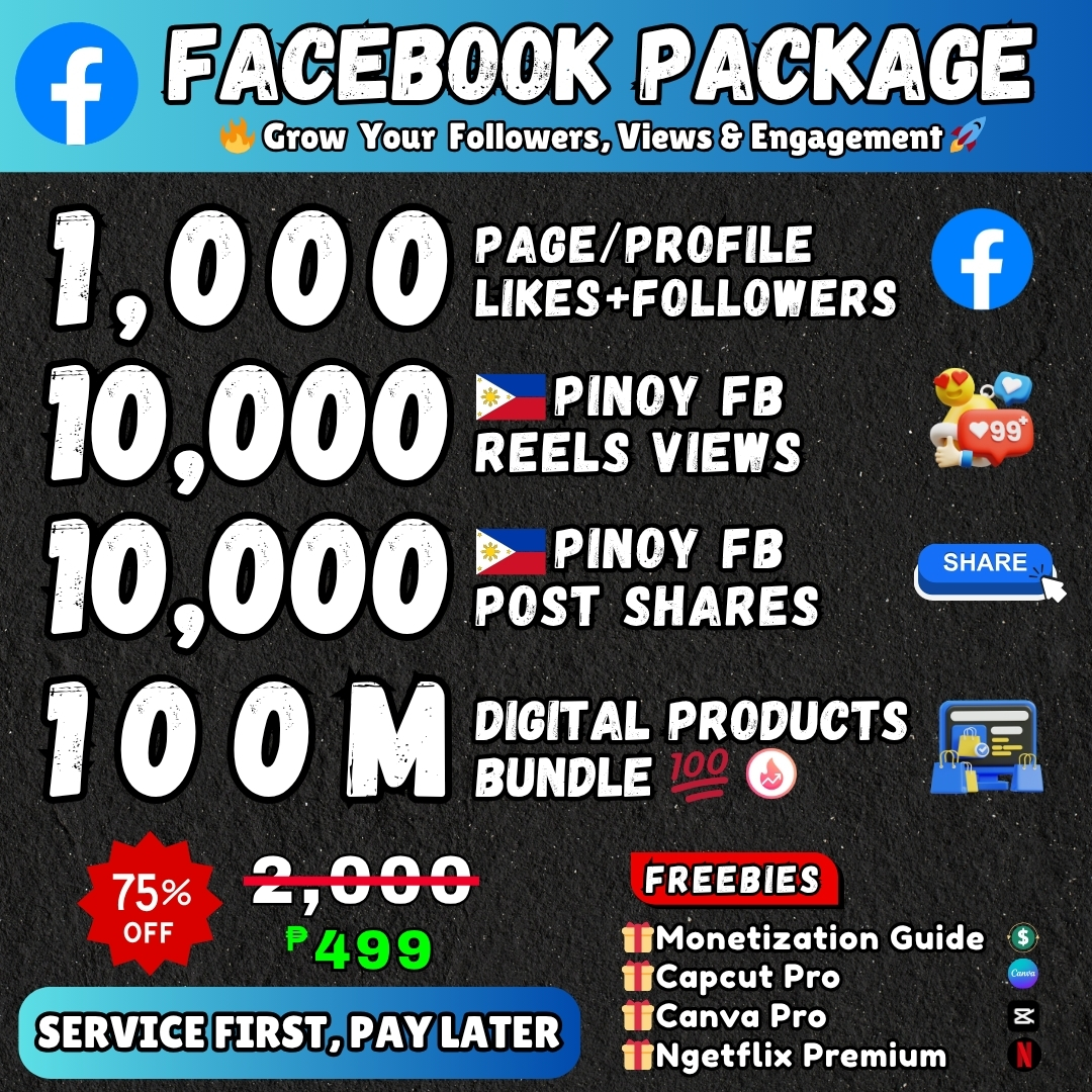 TrendBooster PH Facebook ad: Instant FB Growth (Service First, Pay Later) - Message Now