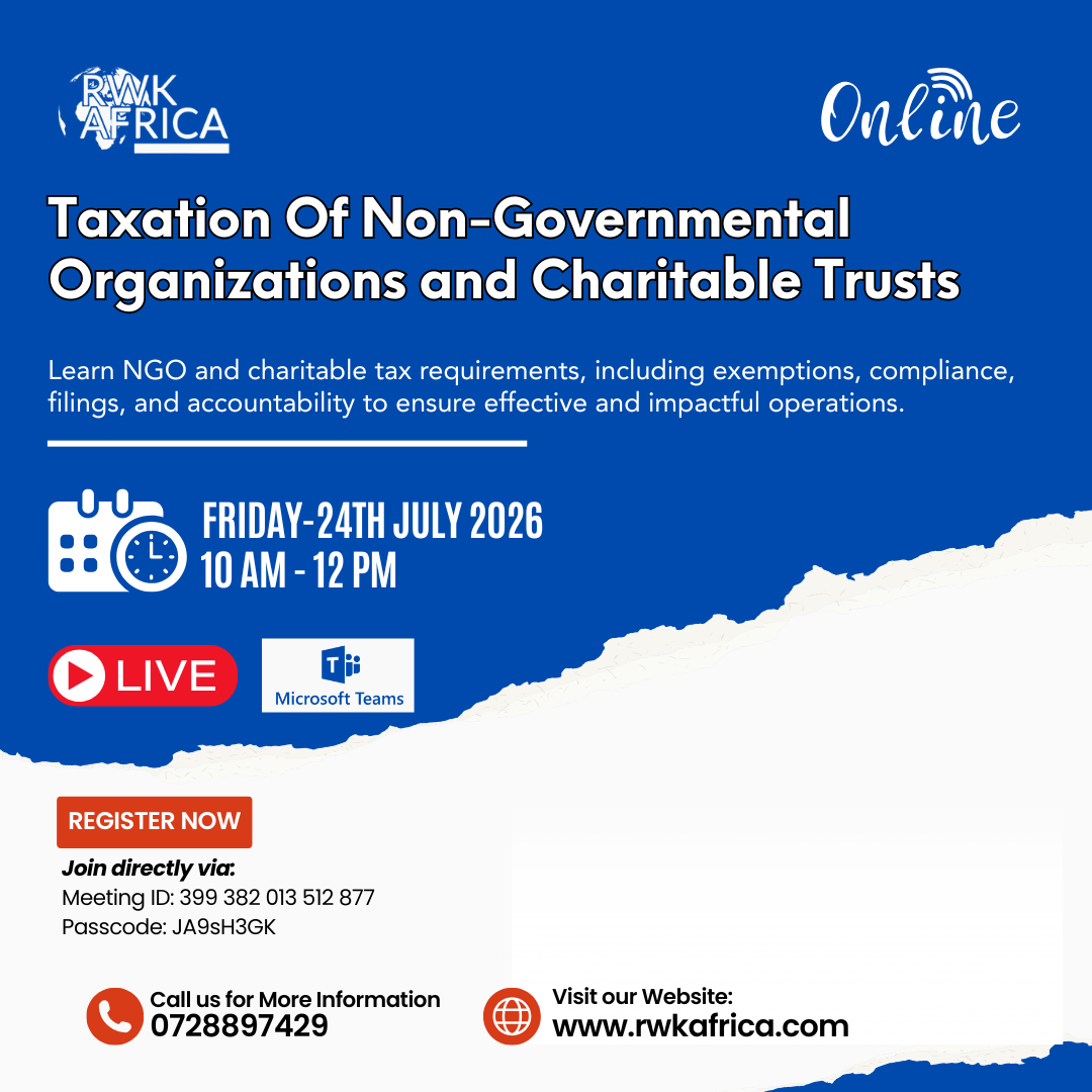 RWK Africa Facebook ad: Master NGO Tax Compliance