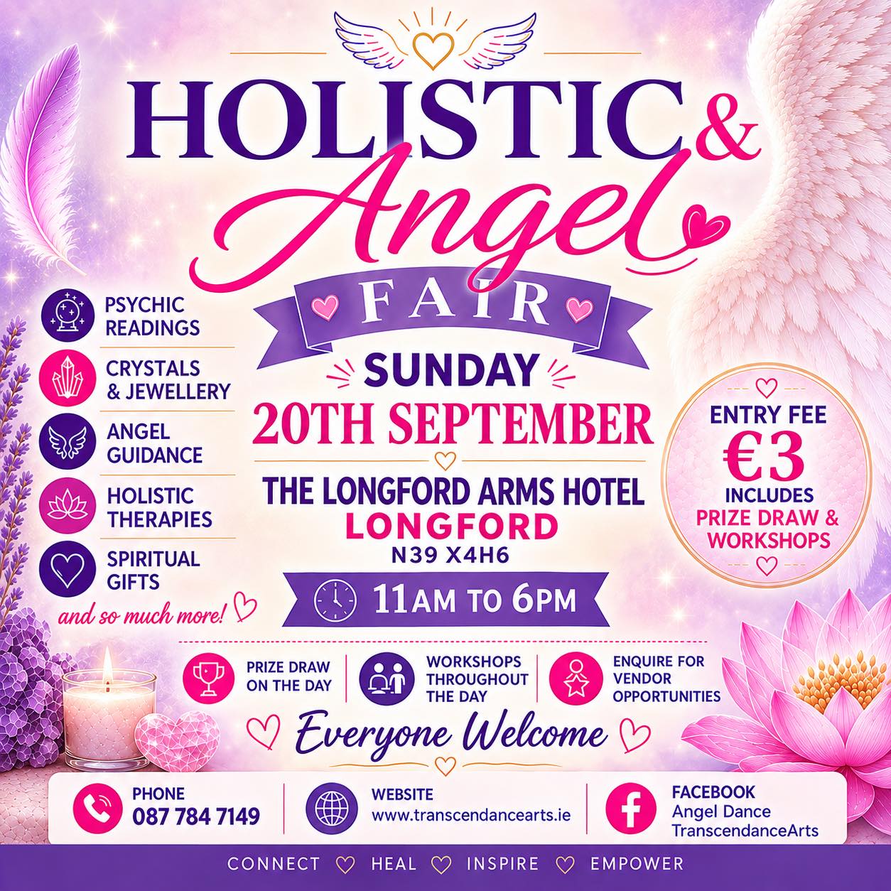 Angel Dance TranscenDance Arts Facebook ad: Holistic & Angel fair LONGFORD at the Longford…
