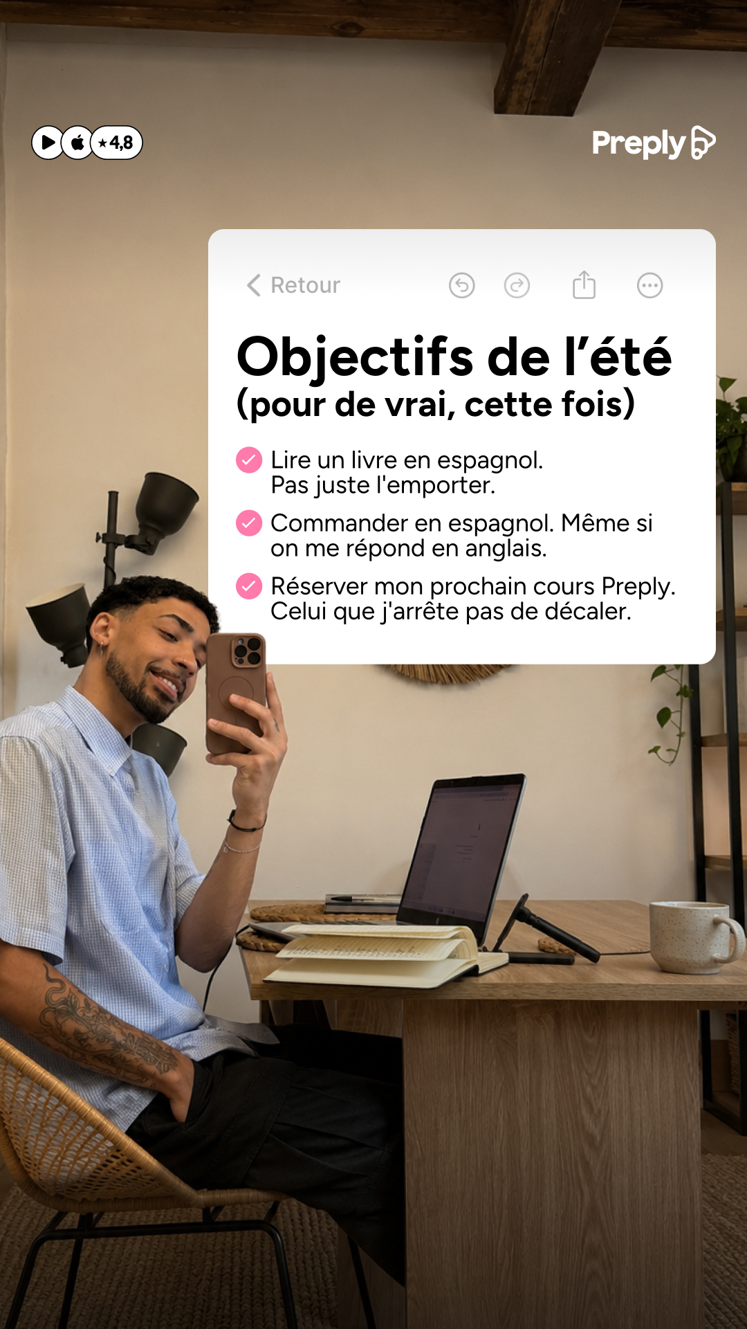 Preply Facebook ad