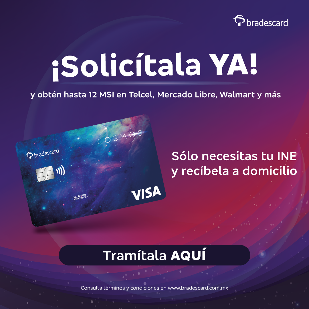 bradescard México Facebook ad: 100% en línea y con tu INE