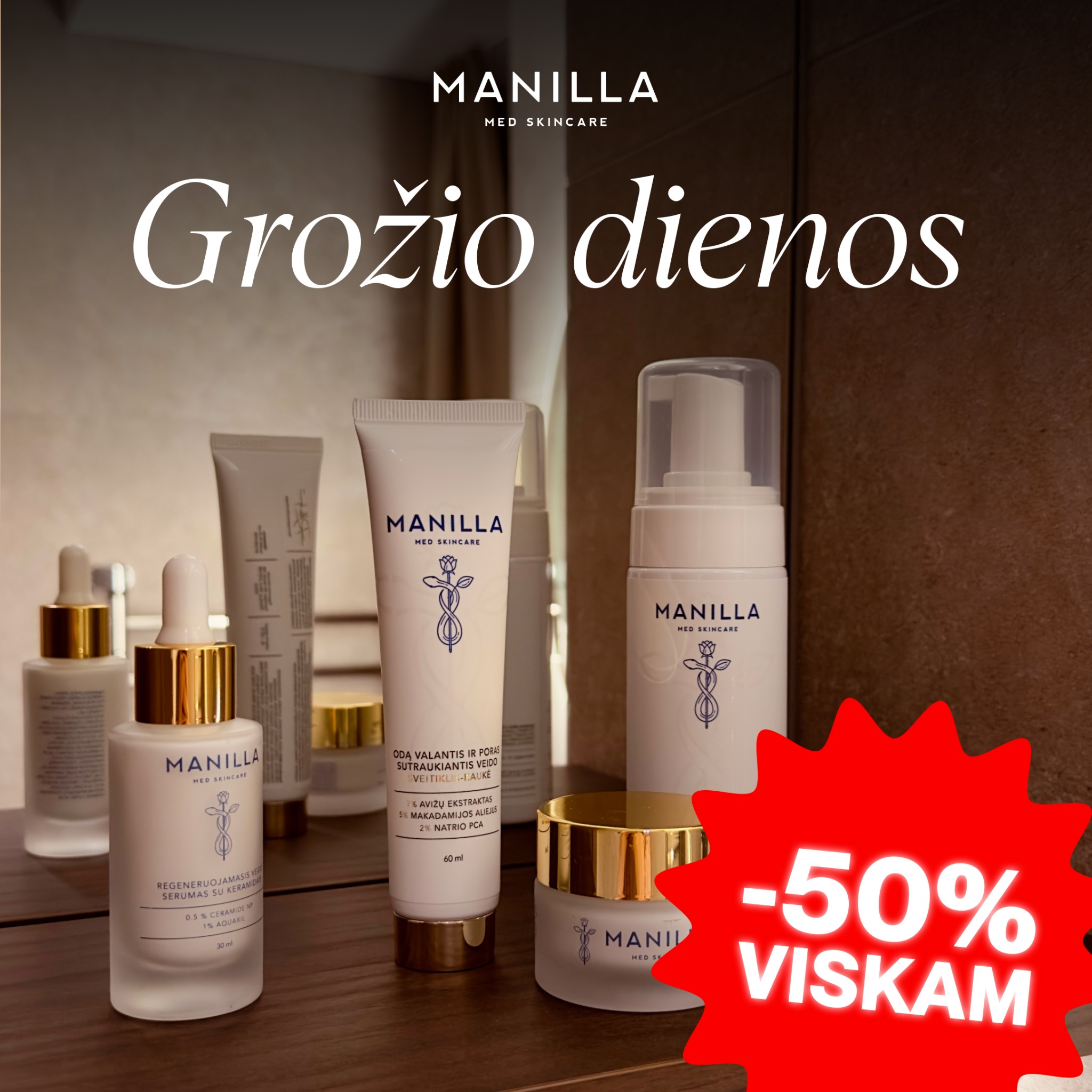 Manilla Facebook ad: -50% VISKAM