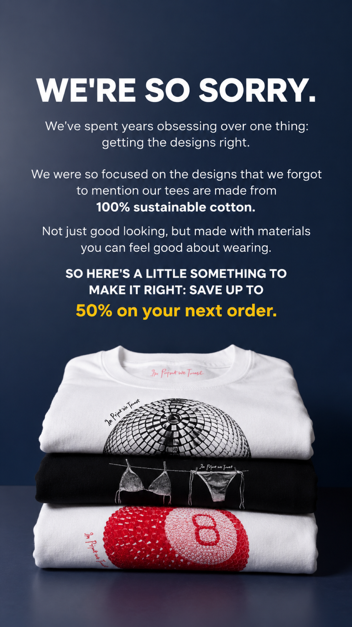 In Print We Trust Facebook ad: Just Restocked After 4 Months