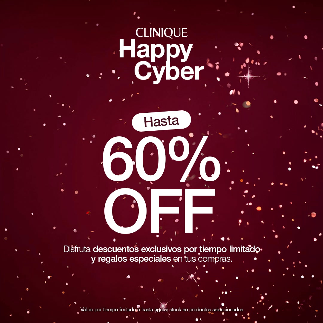 Clinique Facebook ad: Hasta 60% OFF Clinique