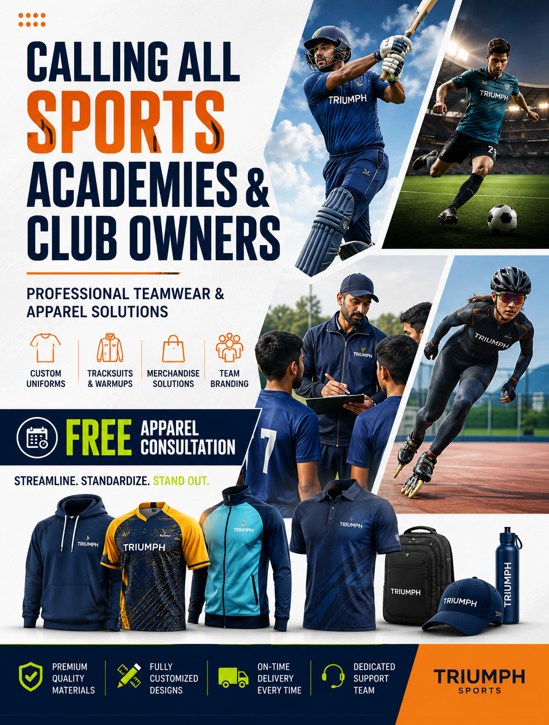Triumph Sports India Facebook ad: Build Your Club Apparel System Professionally
