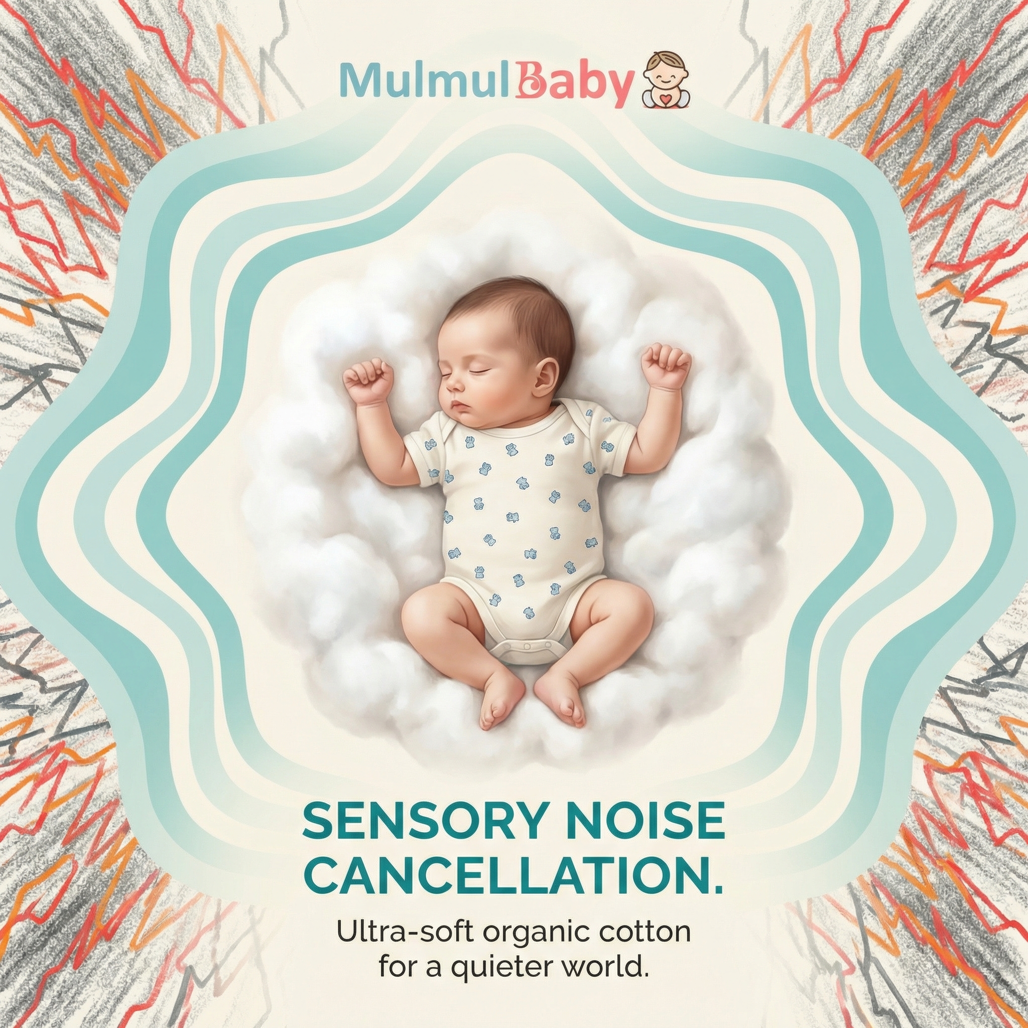 Mulmulbaby Facebook ad: Silence the Static: MulMulBaby Comfort