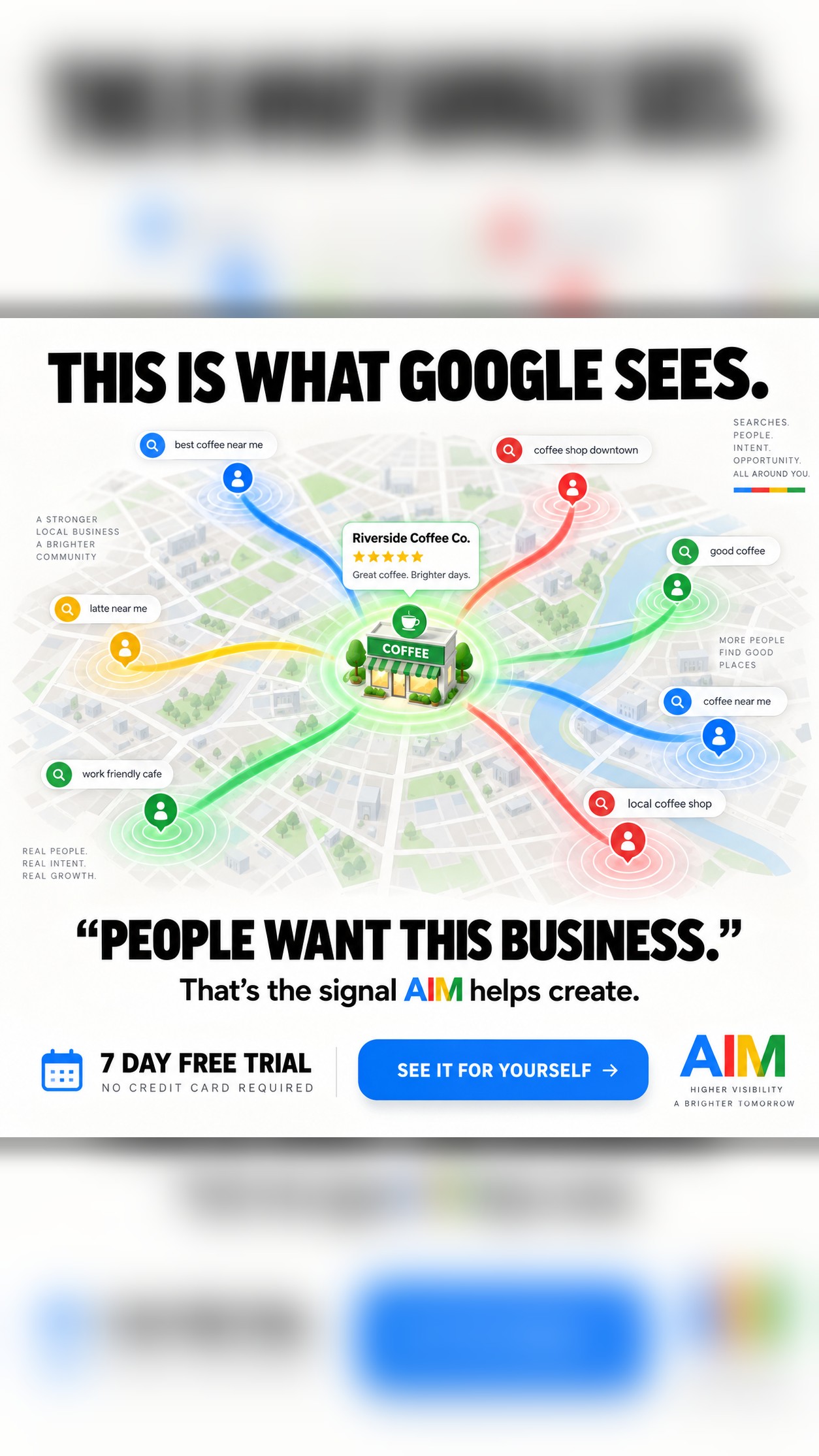 Aim Higher Facebook ad: We Give Google More Reasons To Rank Your Business Higher