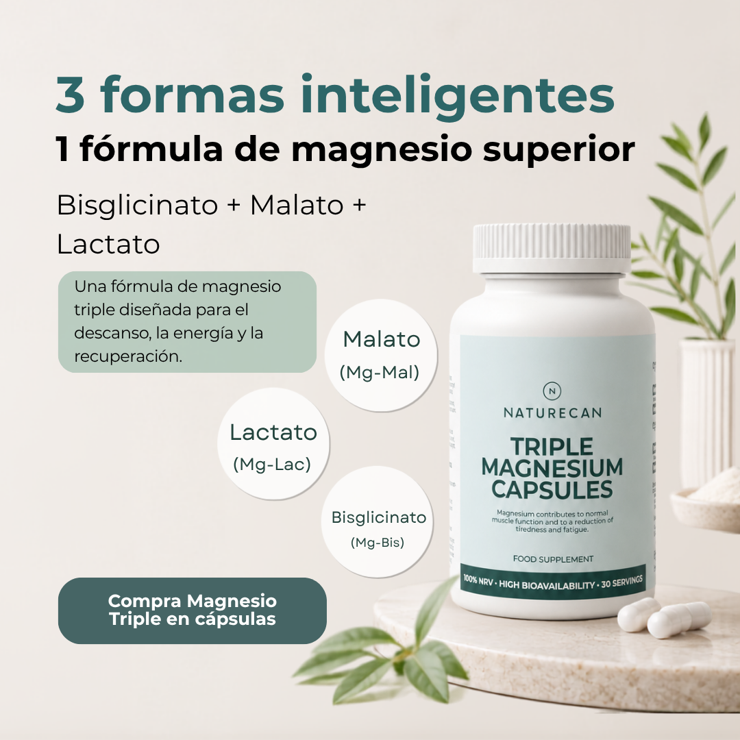 Naturecan España Facebook ad: Magnesio triple para un equilibrio diario
