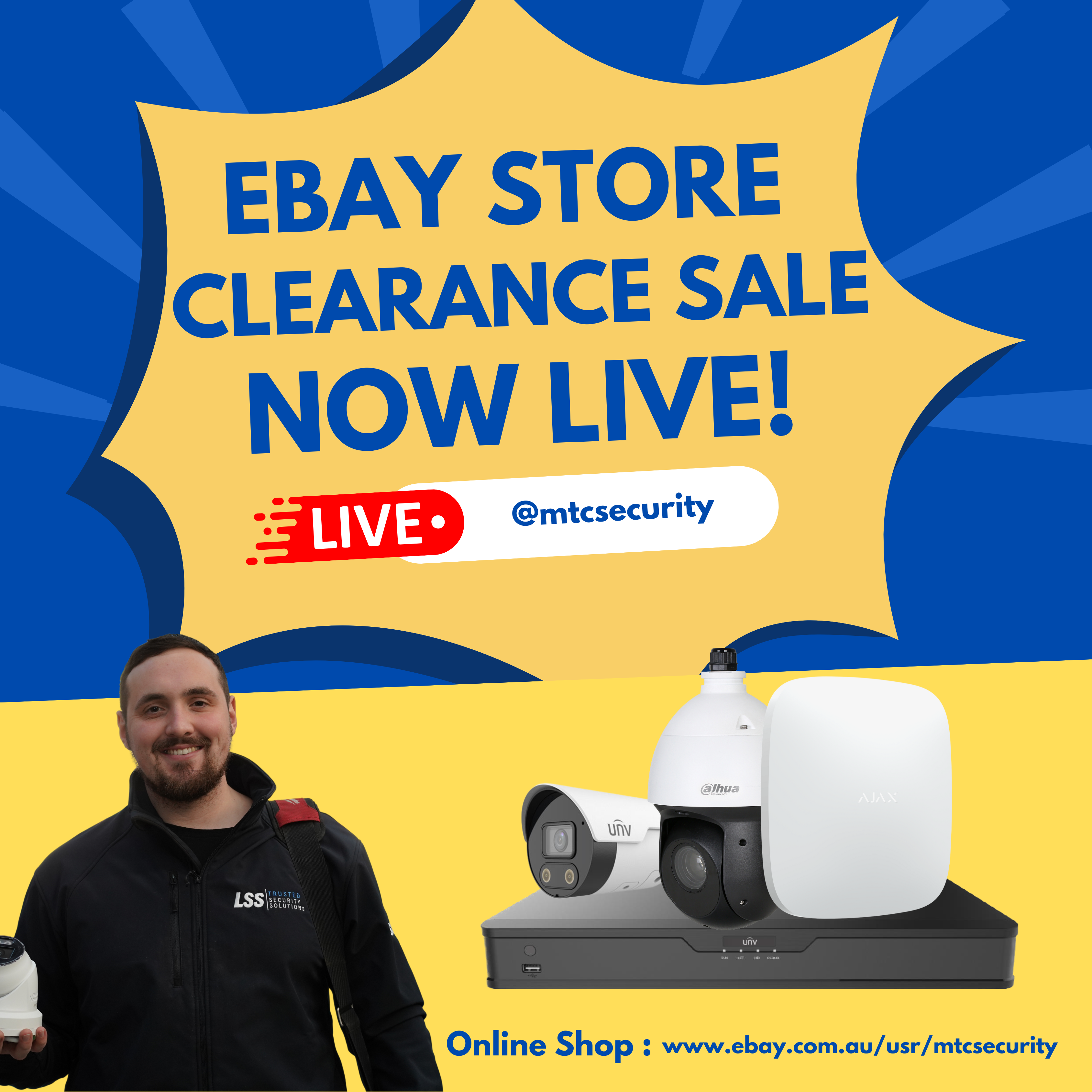 MTC Security Facebook ad: eBay store is now live!