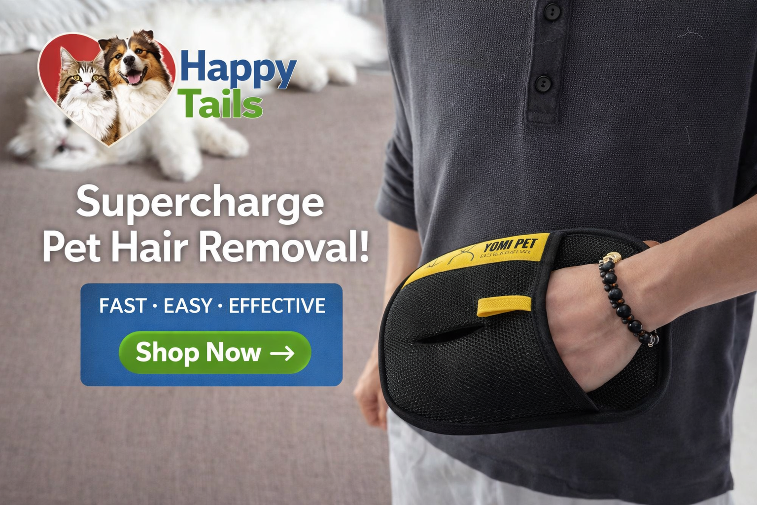 HappyTails Facebook ad from Jun 19, 2026