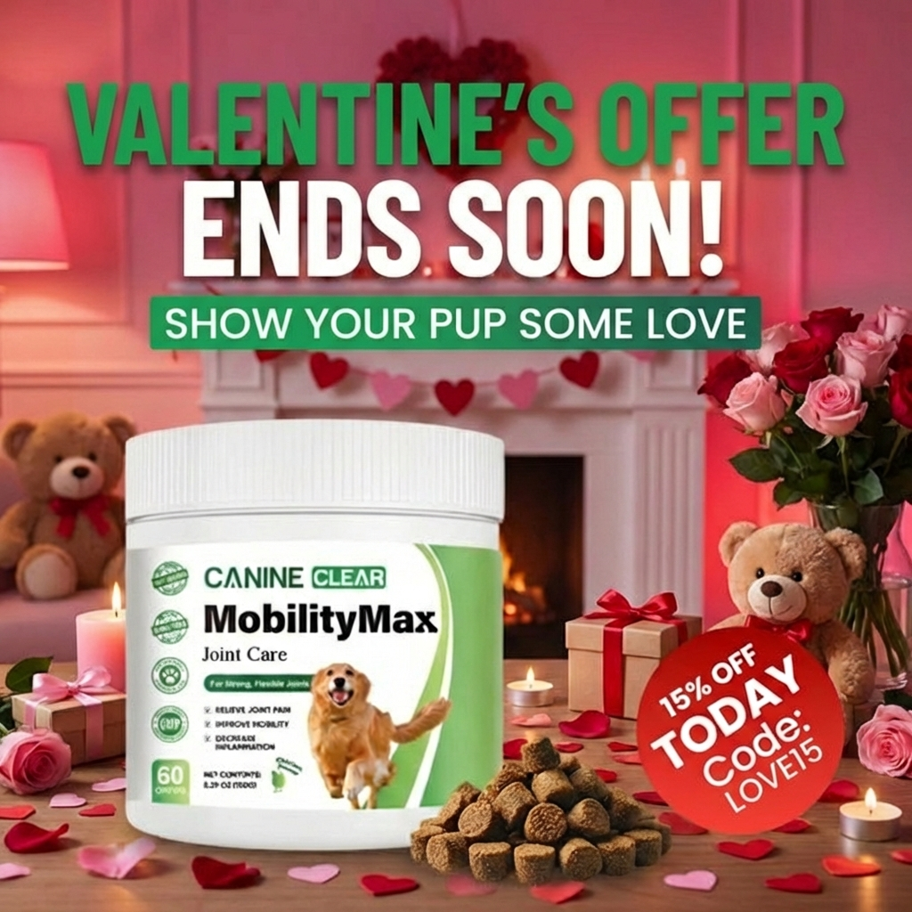 Canine Clear Facebook ad: Show Your Pup Some Love This Valentine's Day