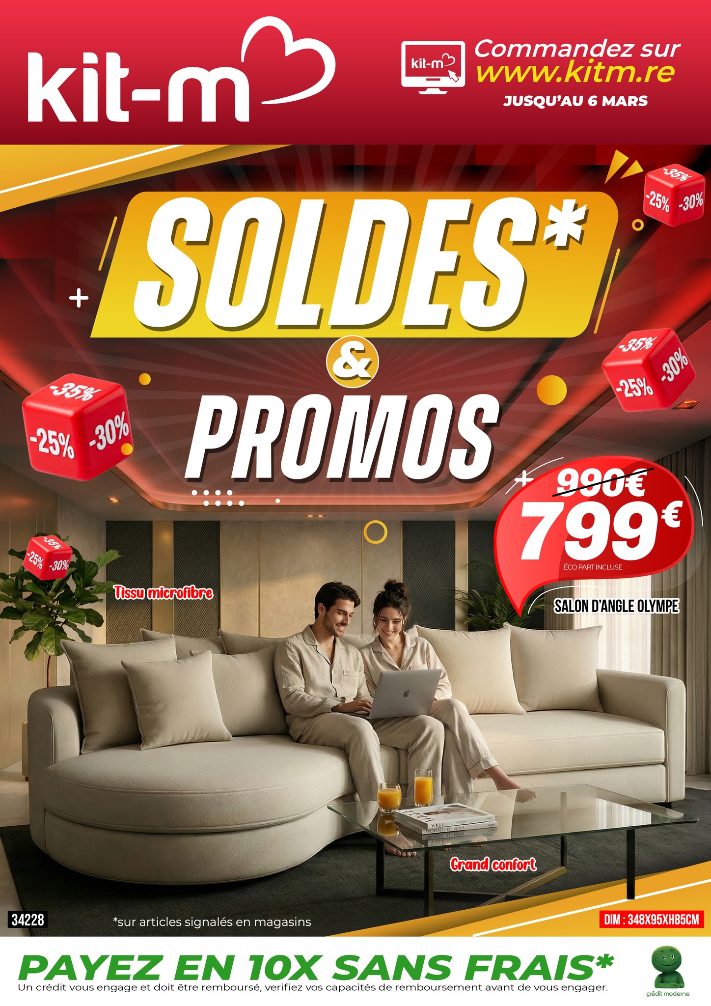 KIT-M Facebook ad: Les SOLDES frappent chez KITM!