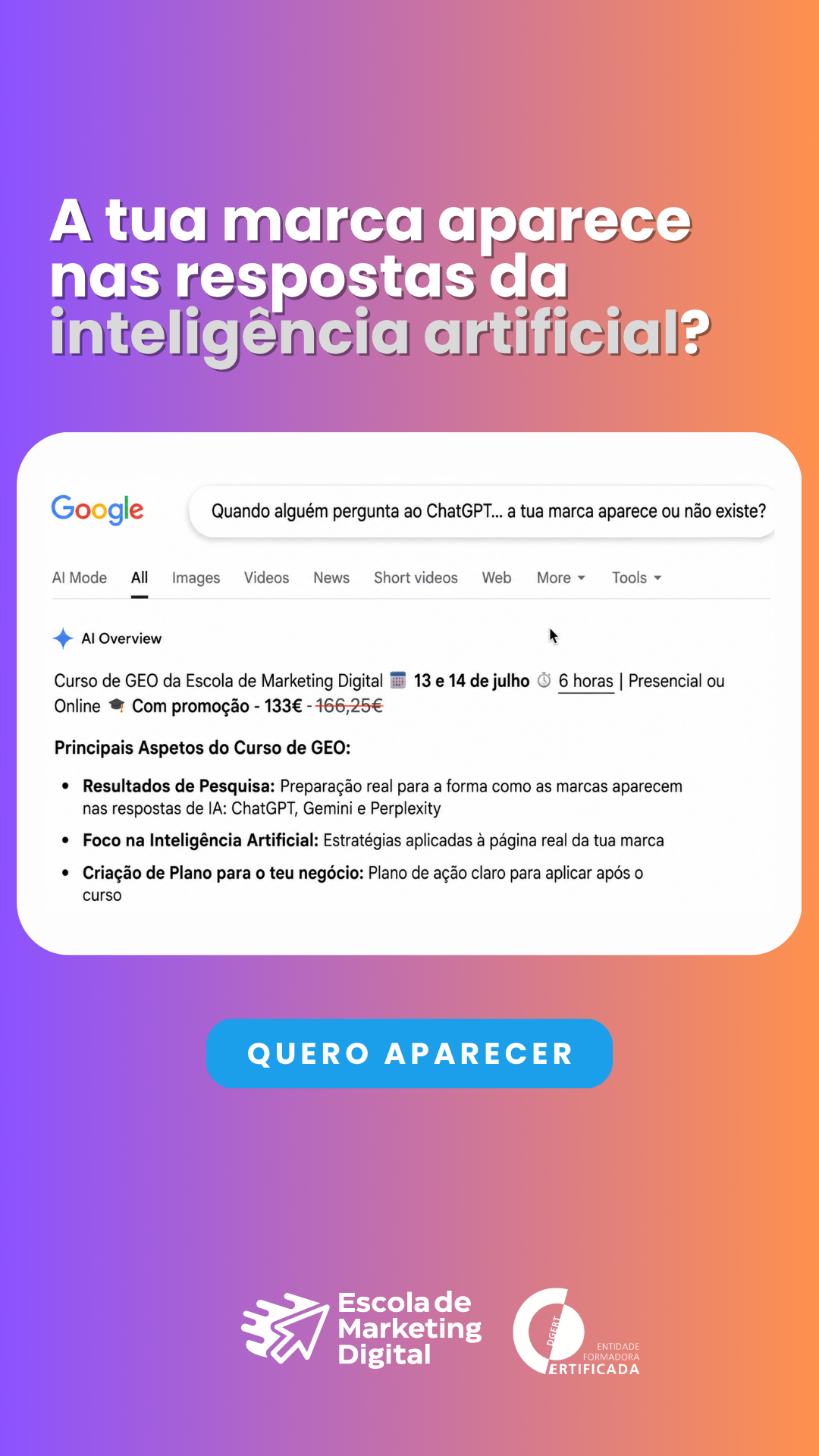 Escola de Marketing Digital Portugal Facebook ad
