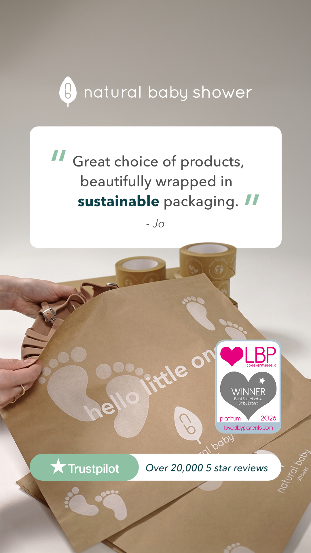 Natural Baby Shower Facebook ad