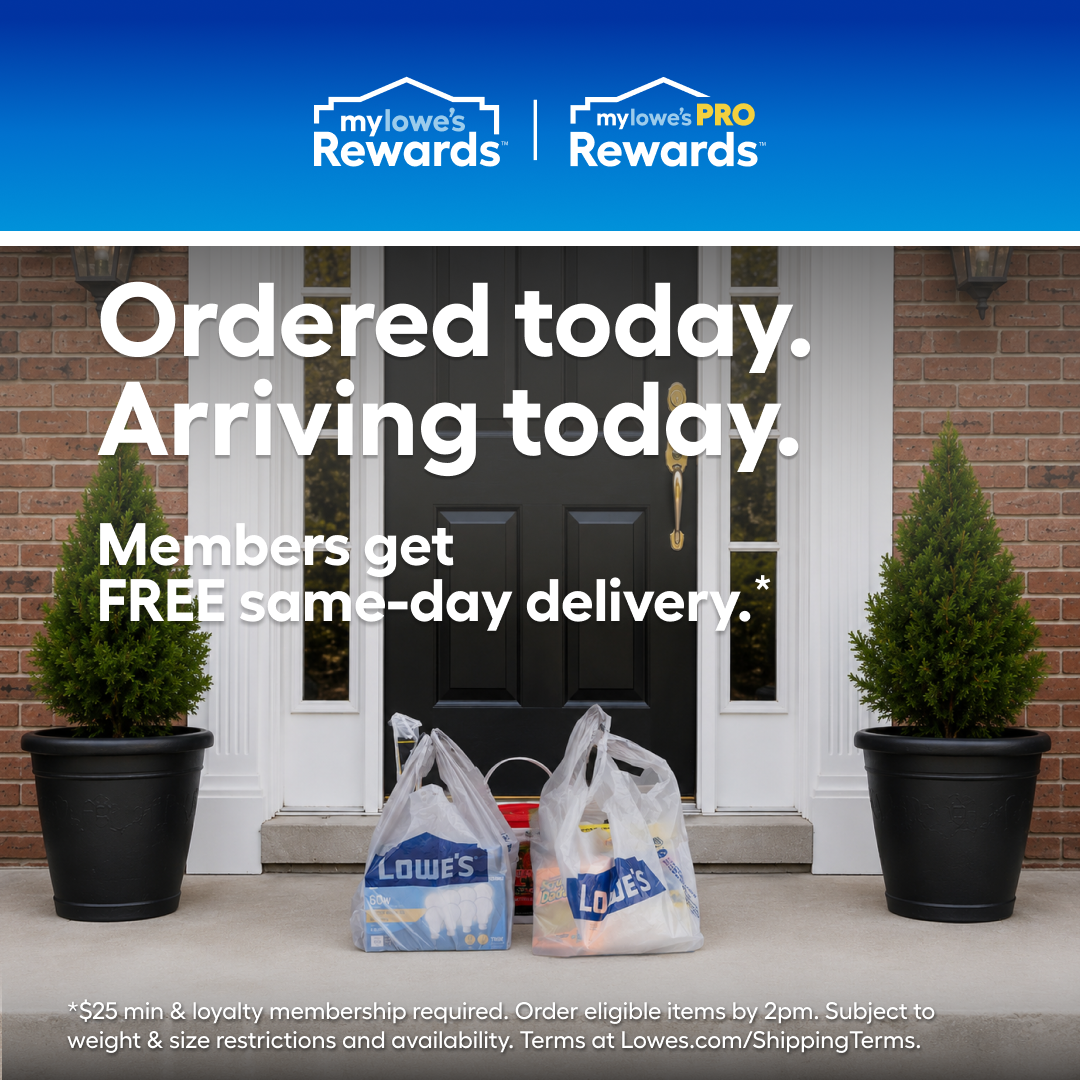 Lowe's Home Improvement Facebook ad: FREE same-day delivery
