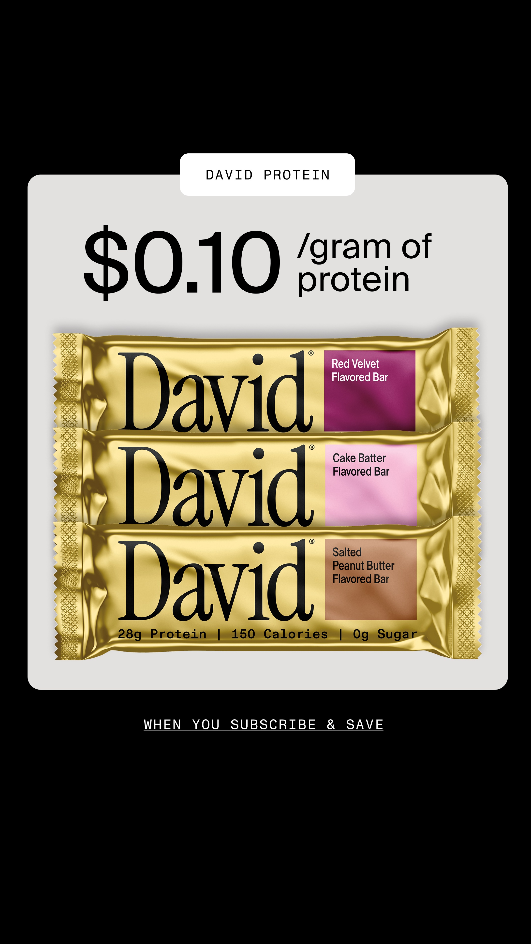 David Protein Facebook ad
