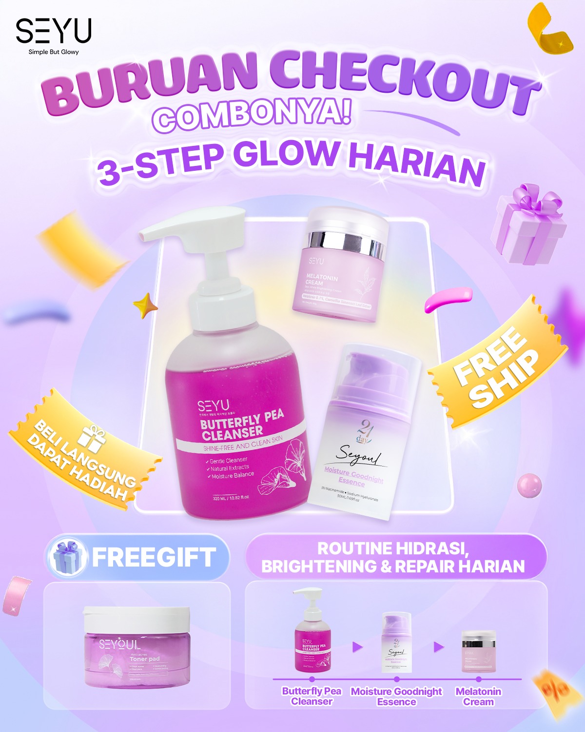 SEYU Indonesia Facebook ad: CHECKOUT COMBO SEKARANG - BONUS LANGSUNG DIBAWA PULANG!