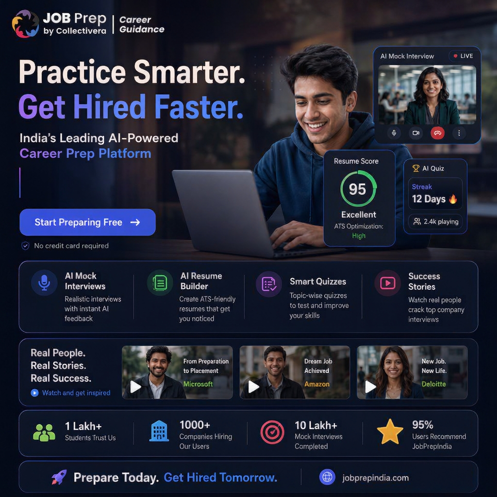 JobPrep India Facebook ad: Start Preparing, Start Getting Selected