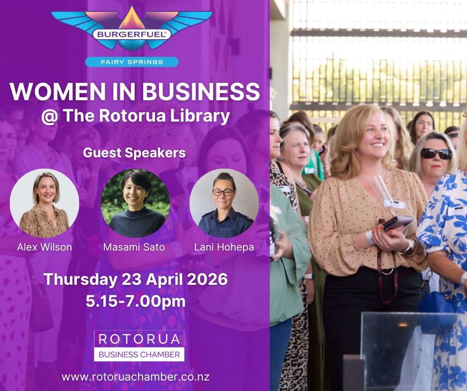 Rotorua Business Chamber Facebook ad: Women in Business @ The Library