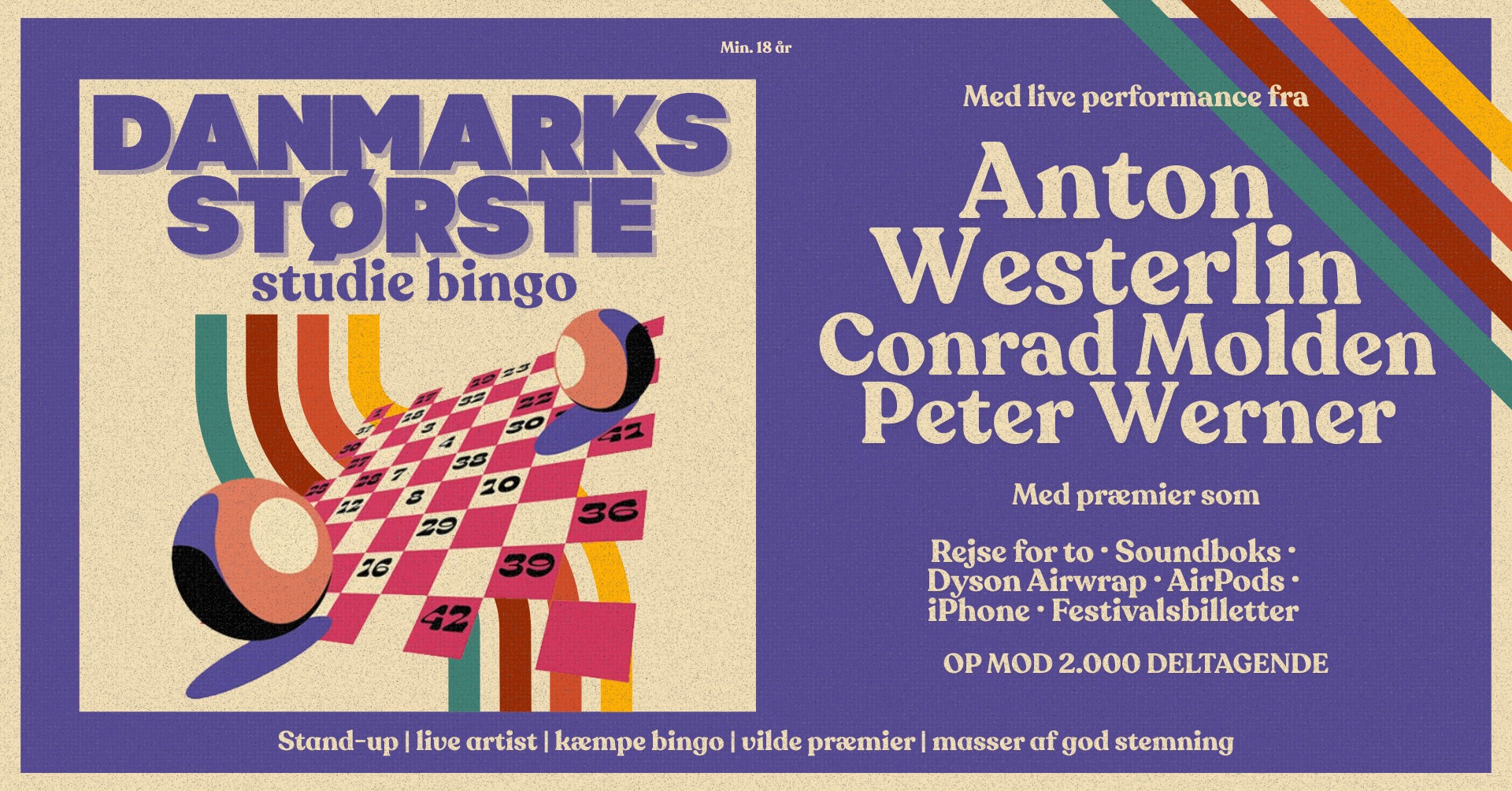 Danmarks Største Studie Bingo Facebook ad: Danmarks Største Studie Bingo ✘ Fredag d. 29 maj ✘…