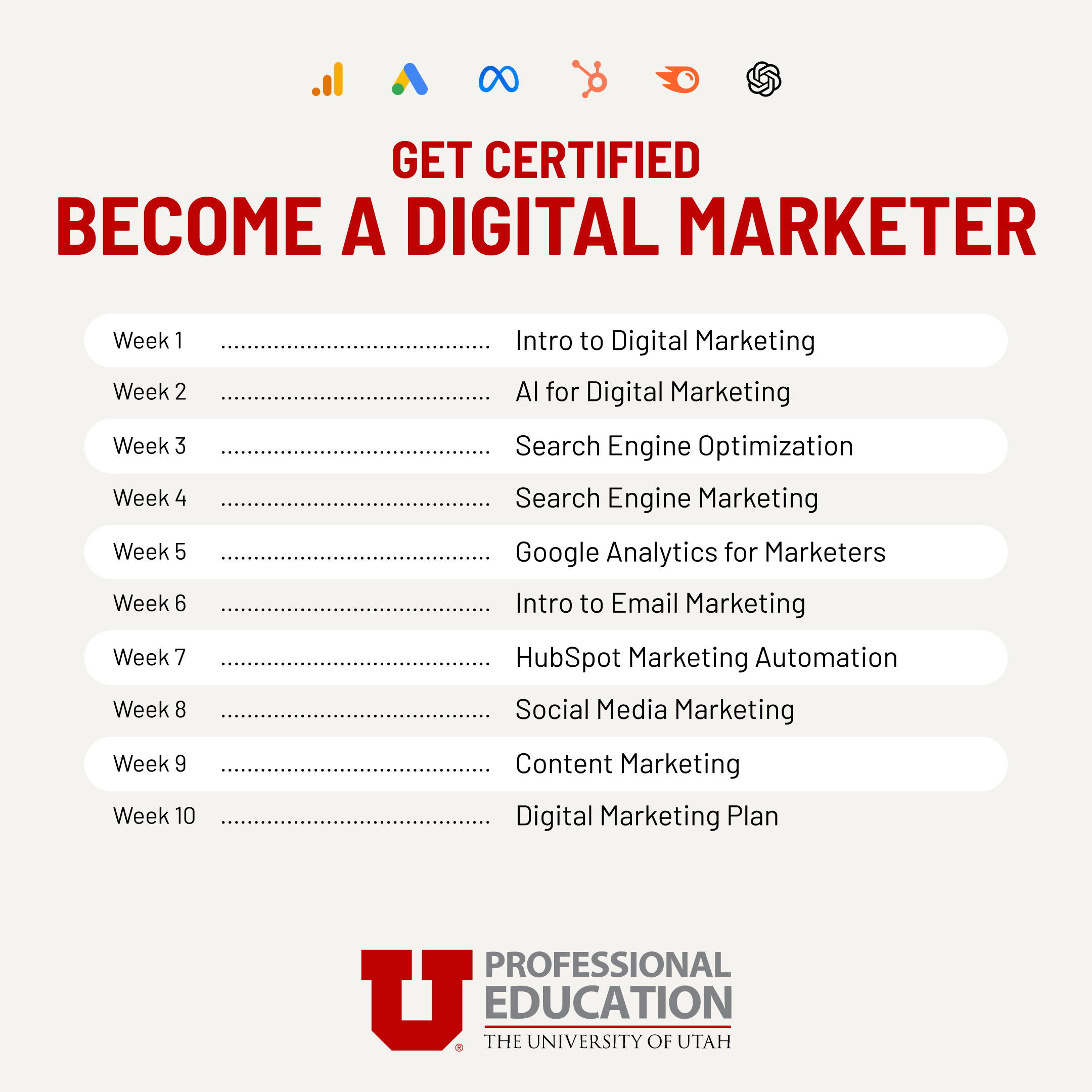 Professional Education at the University of Utah Facebook ad