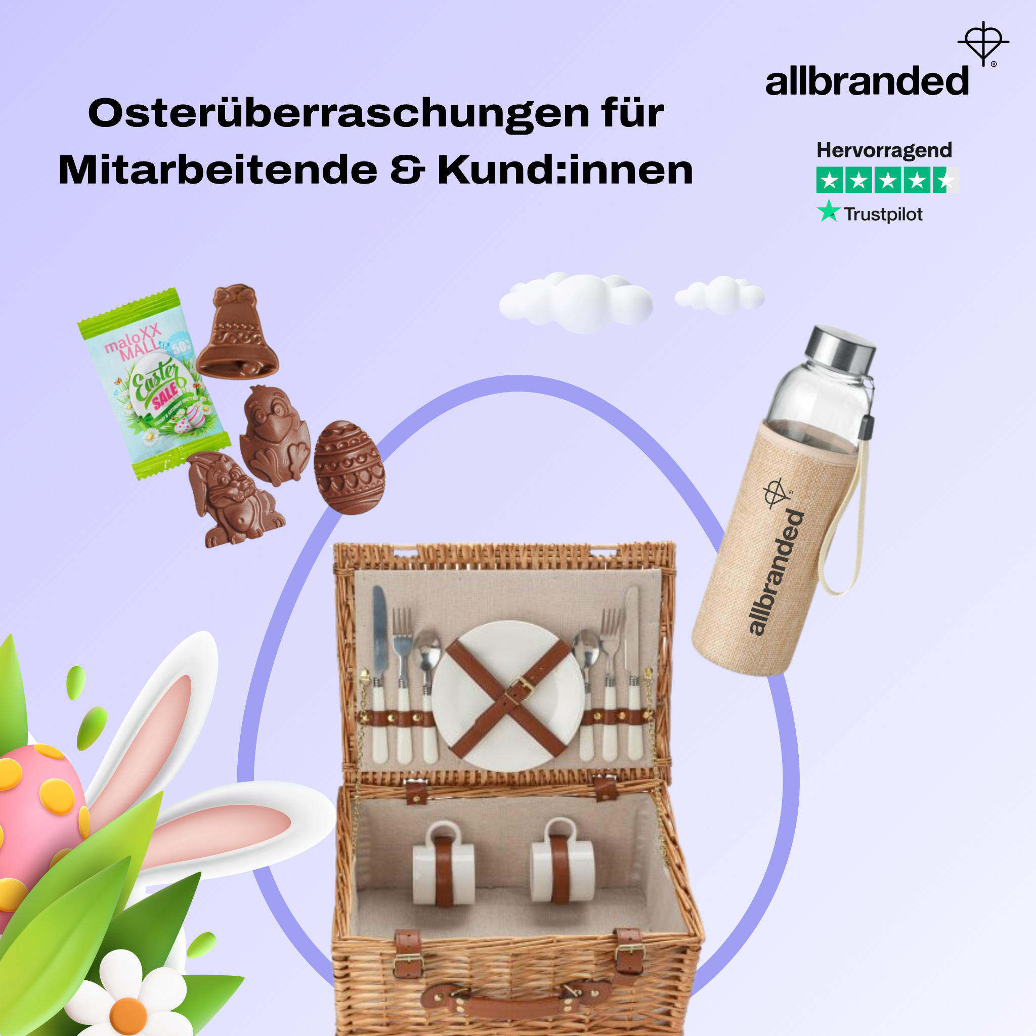 allbranded DACH Facebook ad: Zeig deine Marke zu Ostern