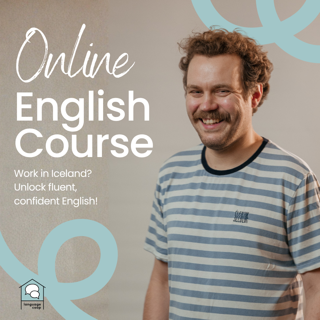 Language Coop Facebook ad: Online English in Iceland