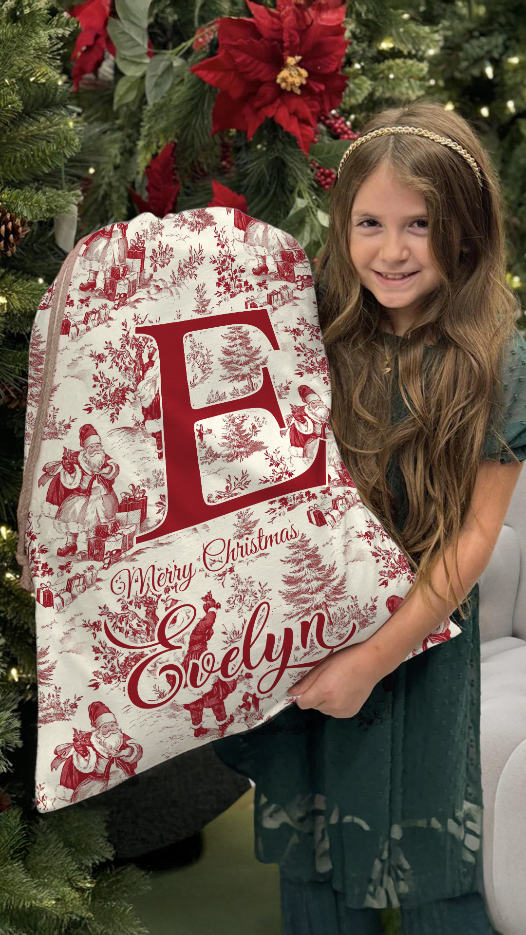 Callie United Kingdom Facebook ad: Personalized Vintage Toile De Jouy Santa Claus Initial…
