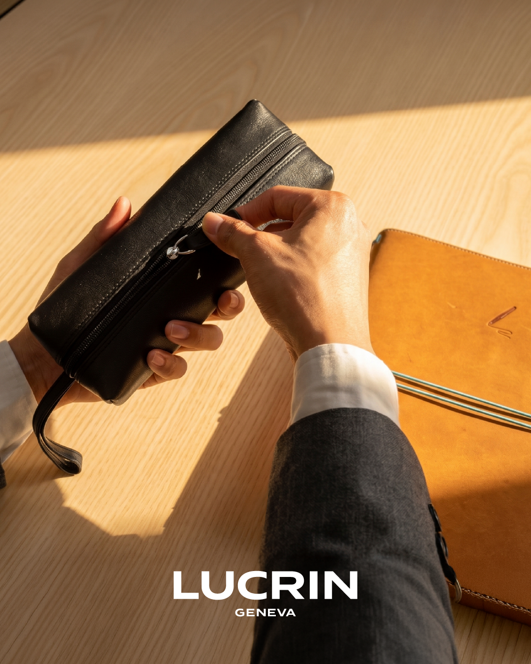 LUCRIN Geneva Facebook ad: Large Leather Pencil Case