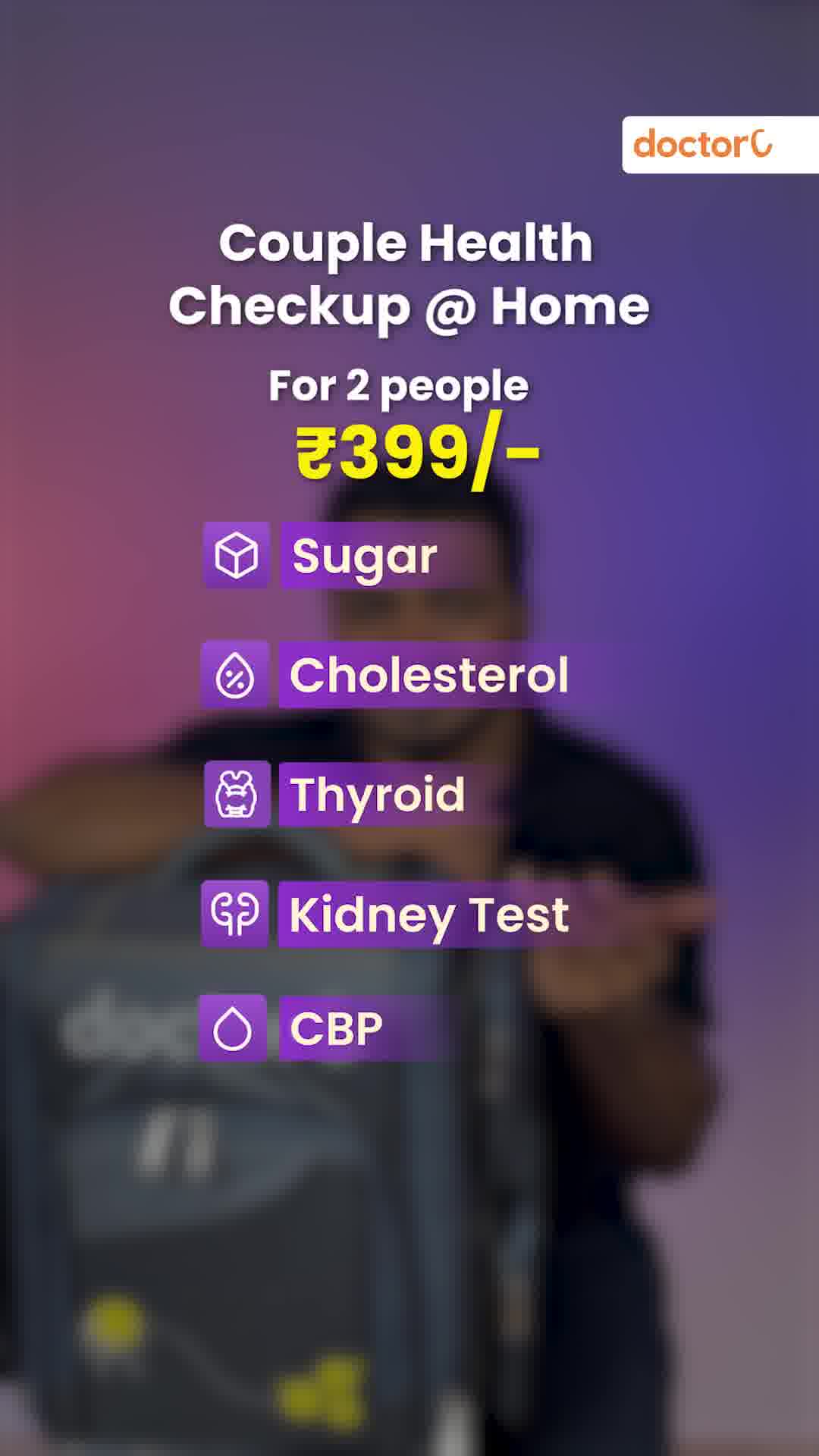 Doctor C Facebook ad: Couple Health Check @ Home, Just ₹399