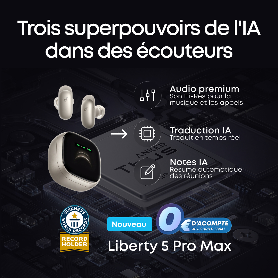 Anker Facebook ad: Réunions maîtrisées, en un geste.