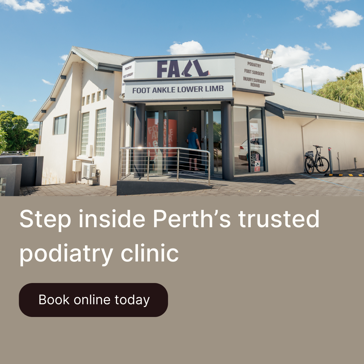 Foot Ankle Lower Limb Facebook ad: Perth’s Premium Podiatry Clinic