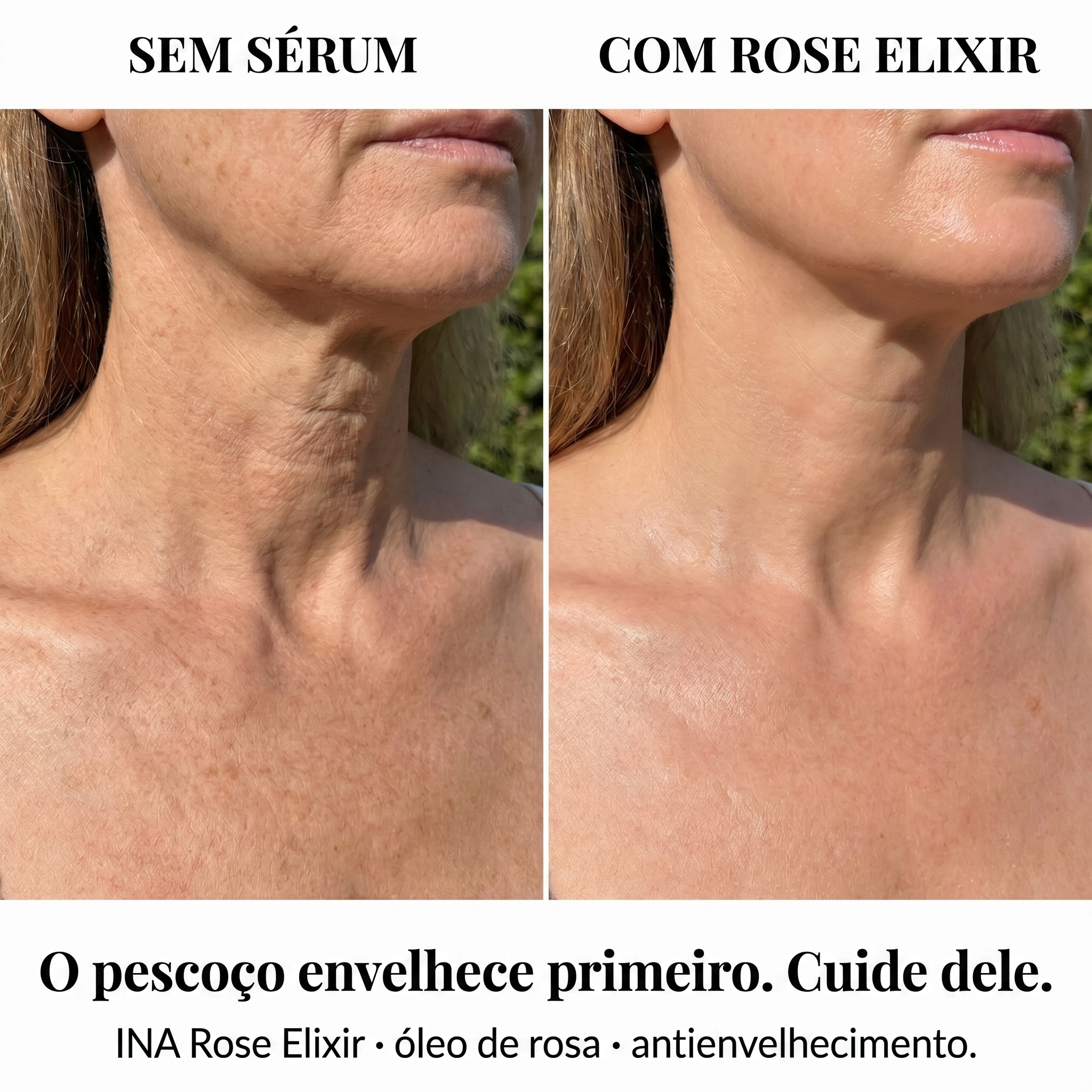 InaEssentials.PT - Cosméticos Orgânicos Familiares Facebook ad: O pescoco denuncia a idade antes do rosto