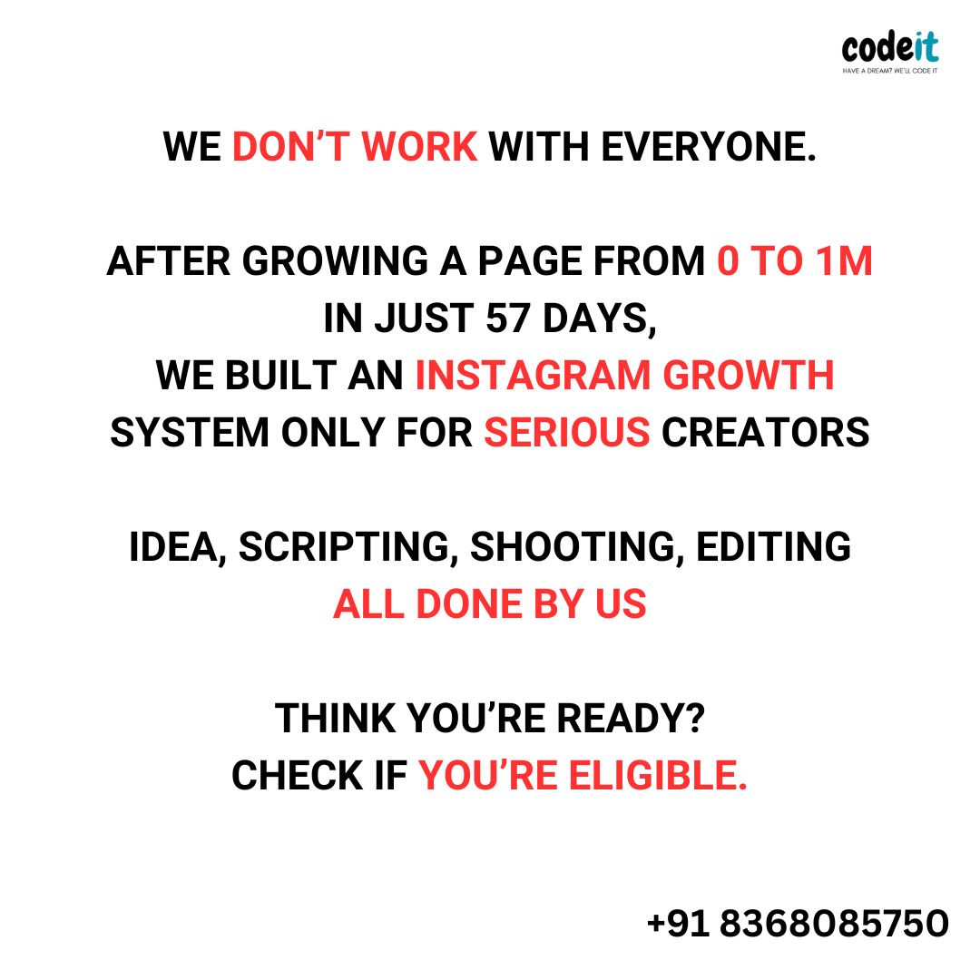 Codeit Facebook ad: Not for Everyone. Built for Serious Creators.