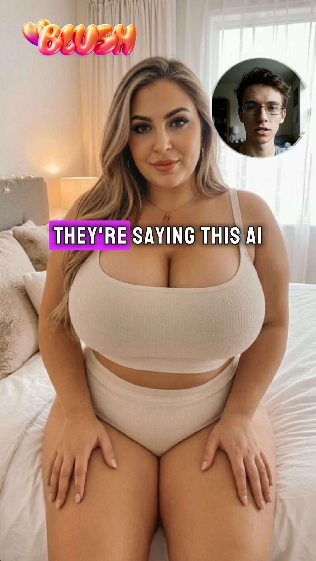 Blush: AI Dating Facebook ad: Blush: She's Waiting