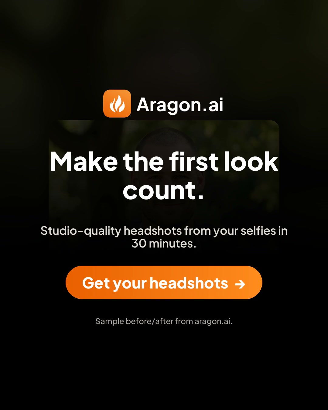 Aragon.ai Facebook ad: Realistic AI headshots in minutes