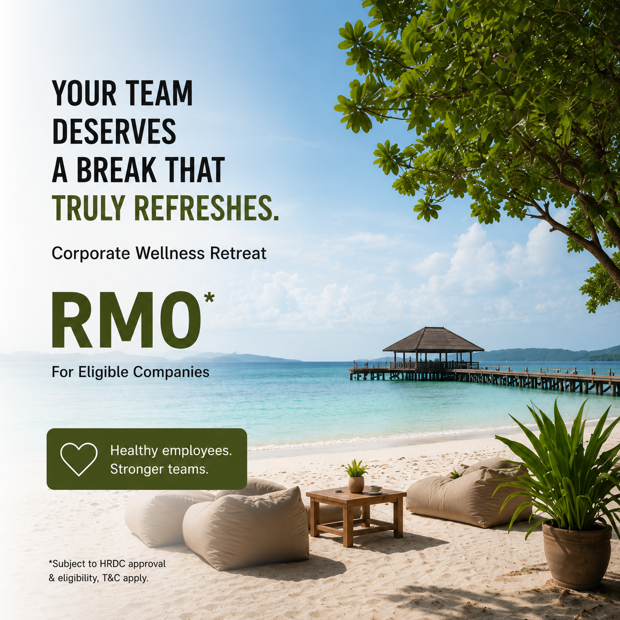 Wellness Insider Facebook ad: Company retreat at zero cost