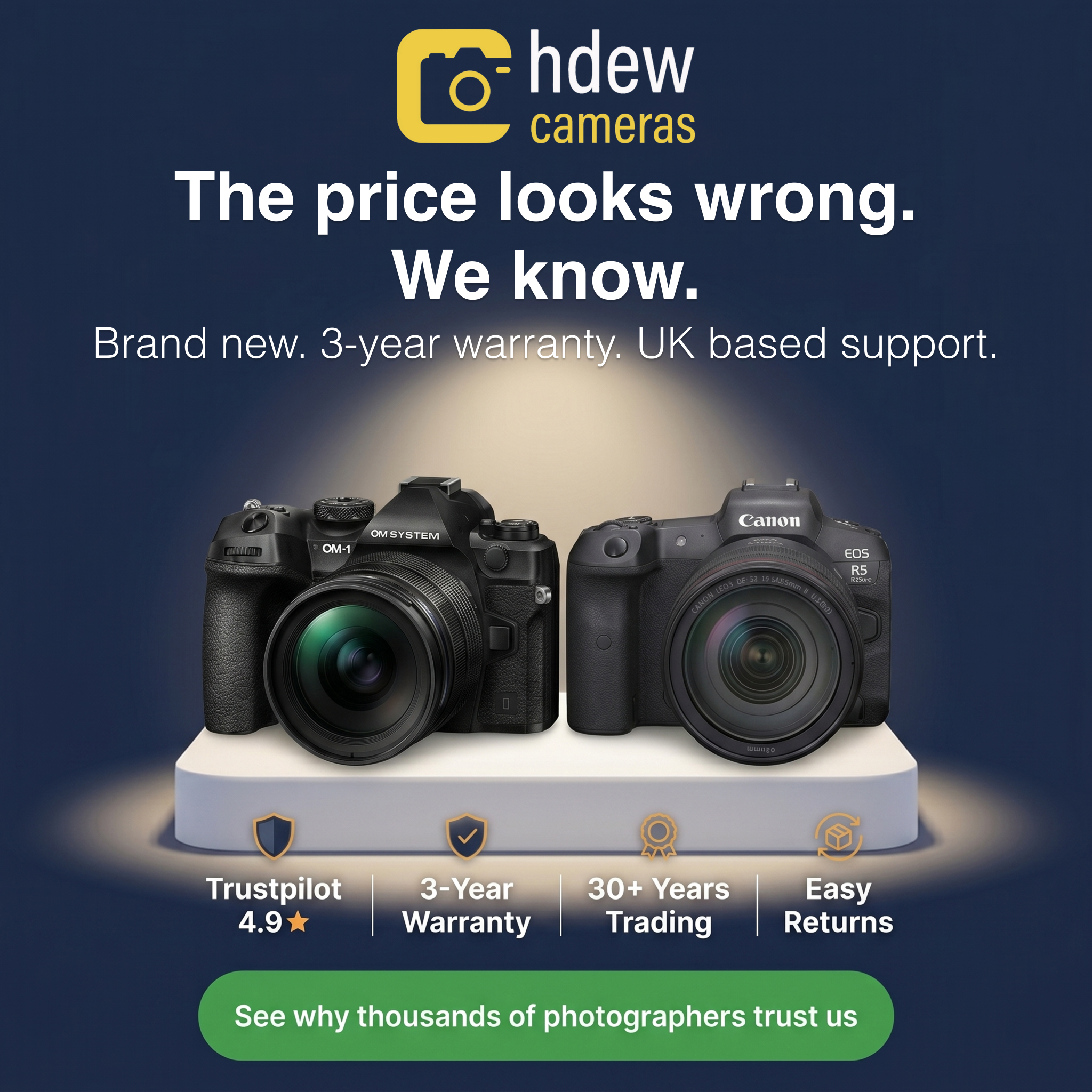 HDEWCamera Club Facebook ad: Canon, Olympus & more
