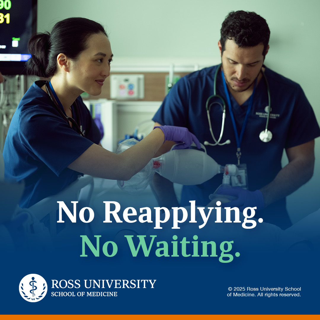 Ross University School of Medicine Facebook ad from Feb 18, 2026
