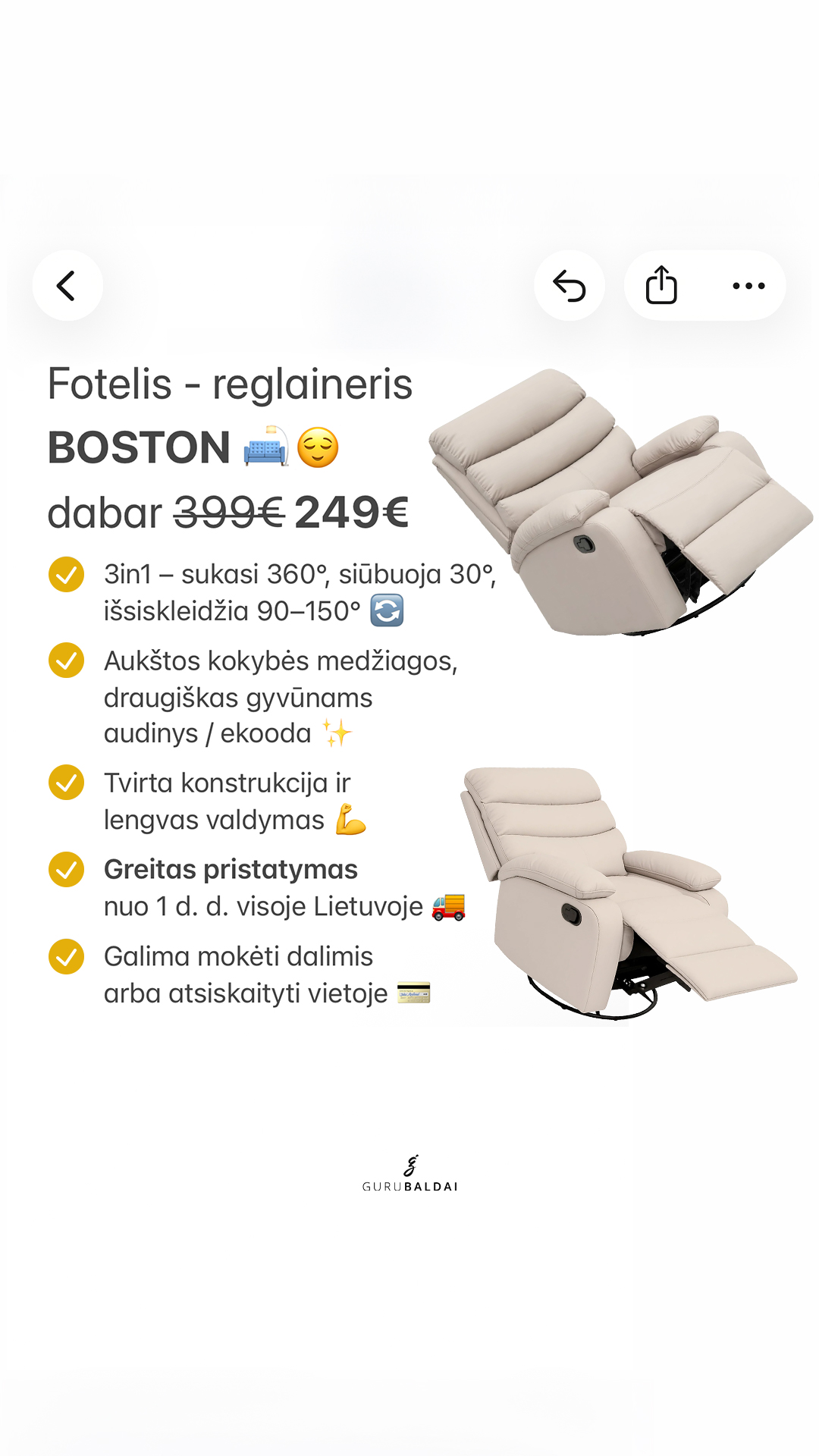 GuruBaldai.lt Facebook ad